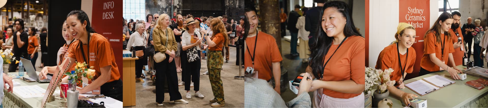 Collection of SCM volunteers helping out during the 2025 market, photo: Amy Piddington.