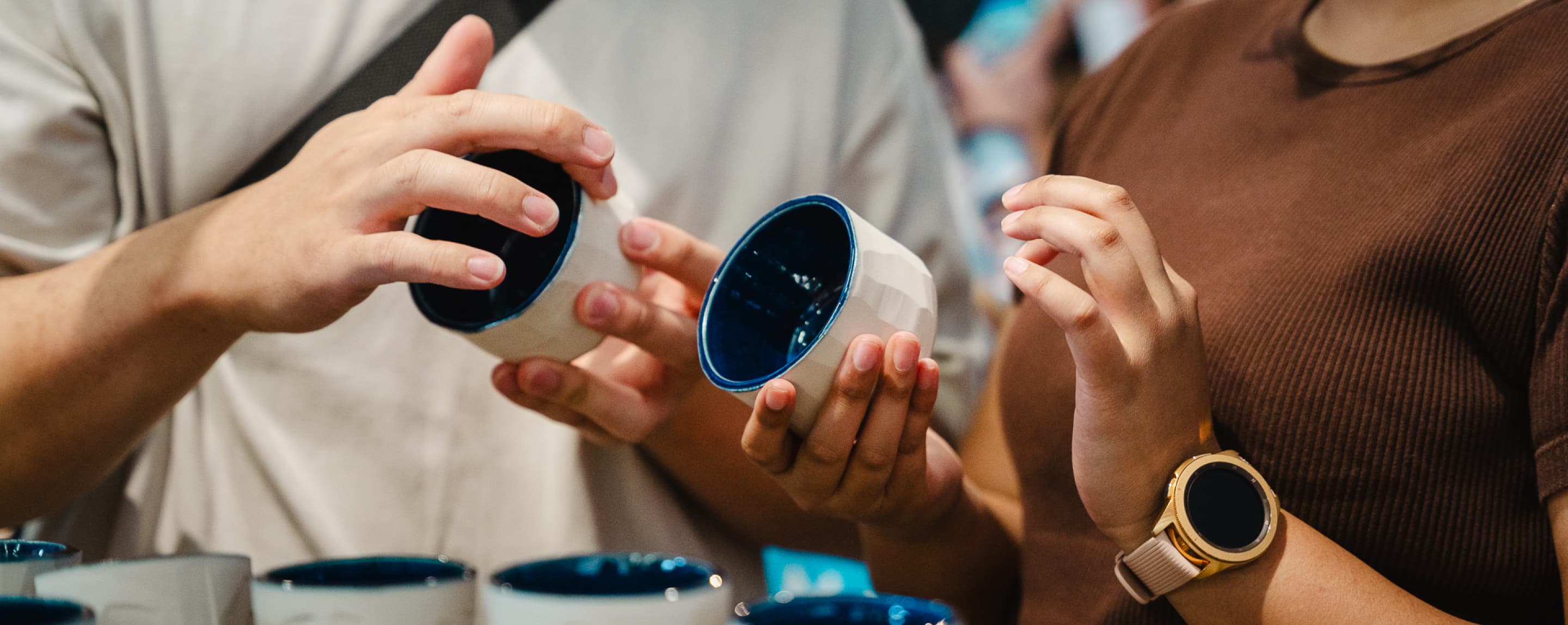 Stallholders present their ceramic pieces at Sydney Ceramics Market, photo: Amy Piddington.