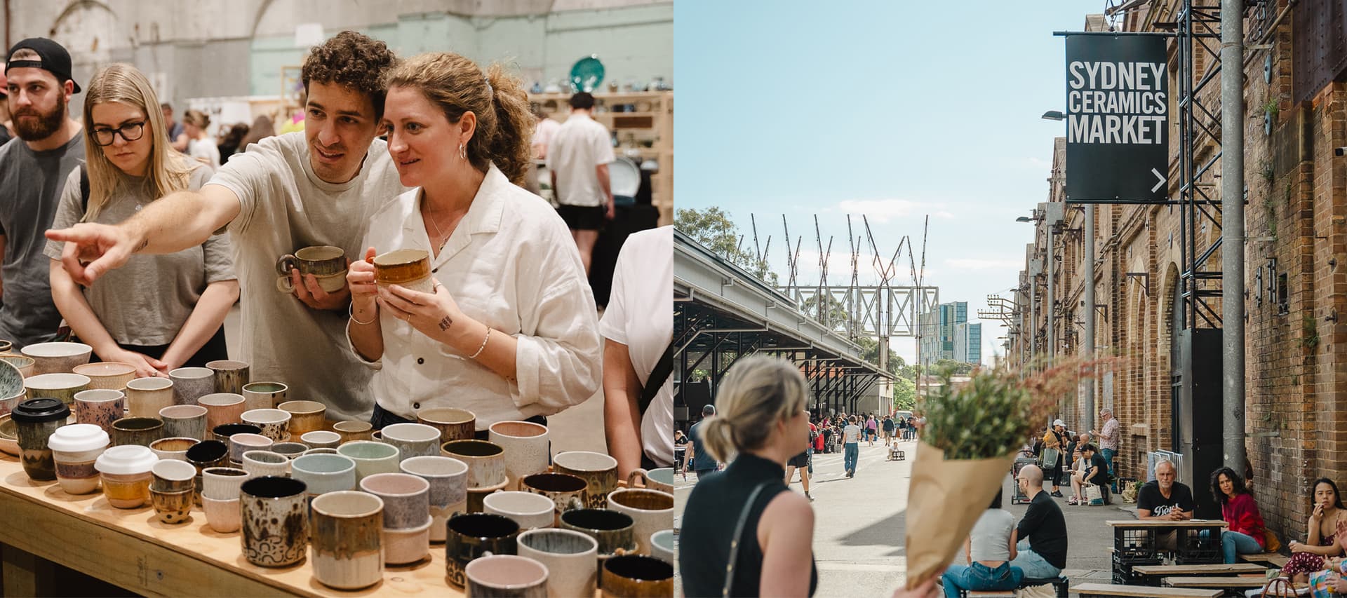 Stallholders present their ceramic pieces at Sydney Ceramics Market, photo: Amy Piddington.