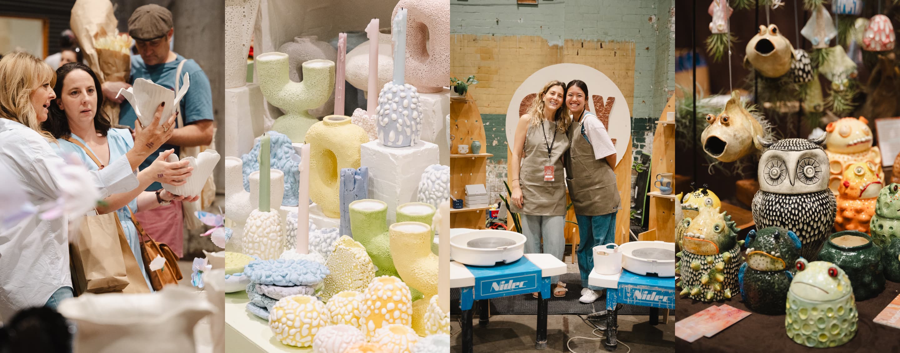 Patrons wander the stalls at Sydney Ceramics Market 2023 hosted at Carriageworks, photo: Amy Piddington.