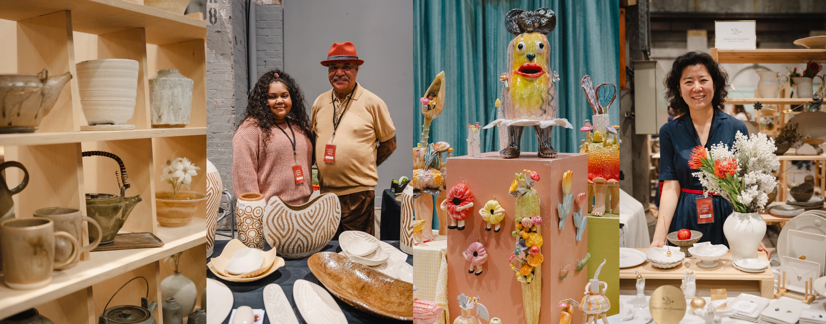 Patrons wander the stalls at Sydney Ceramics Market 2023 hosted at Carriageworks, photo: Amy Piddington.