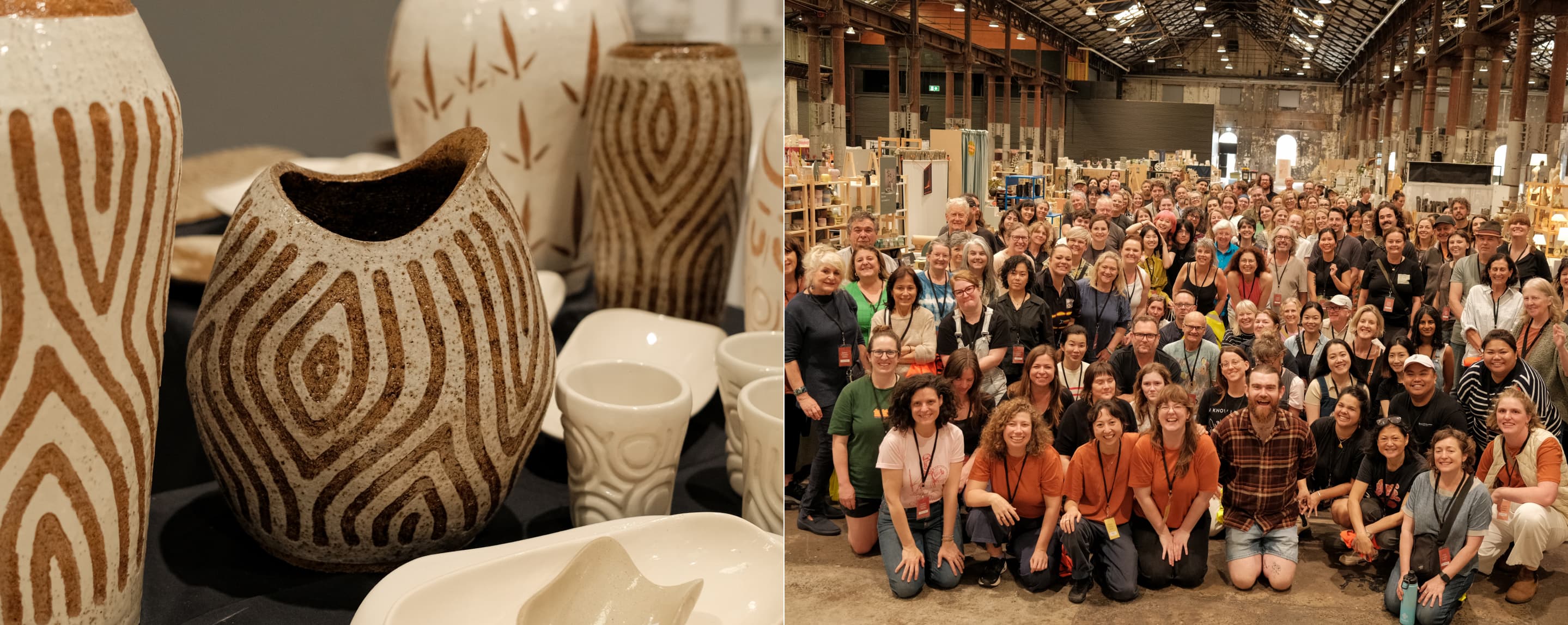 Stallholders present their ceramic pieces at Sydney Ceramics Market, photo: Amy Piddington.