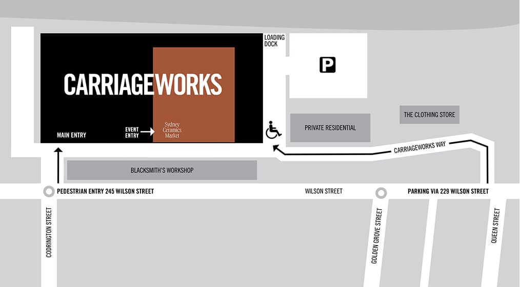 Map of directions to Carriageworks