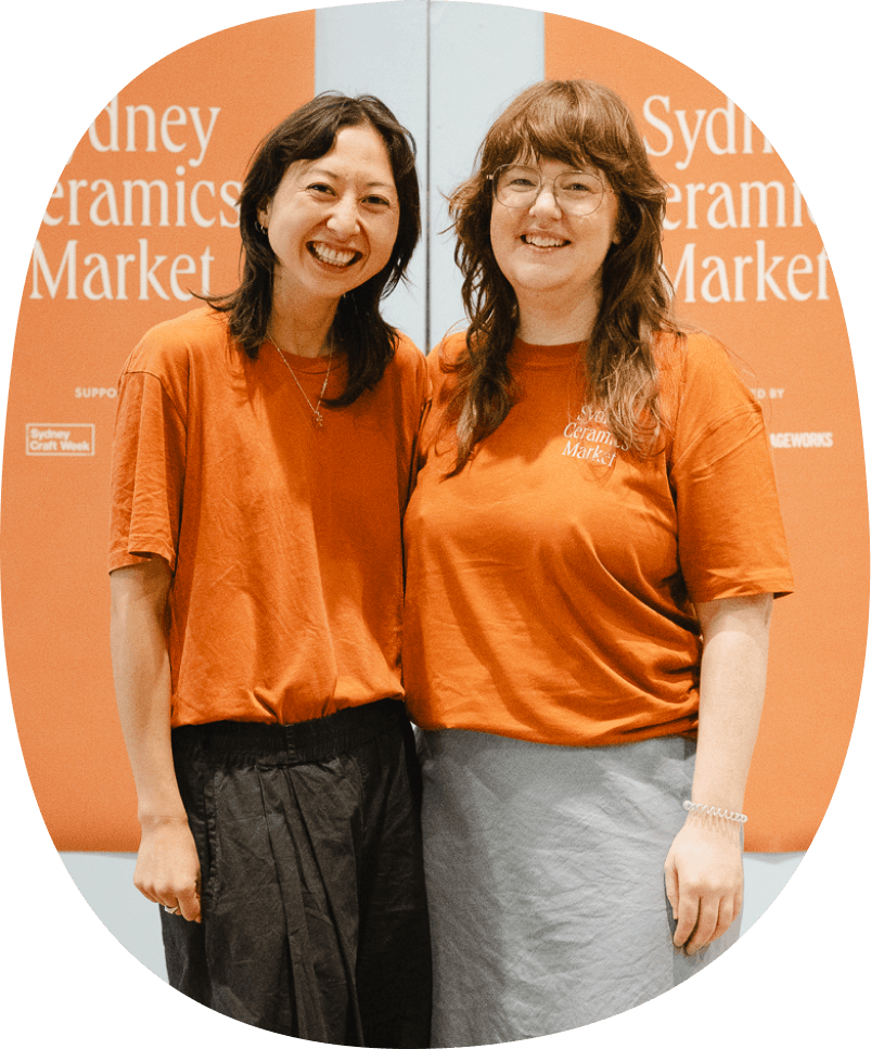 Portrait of Melody Brunton and Samee Lapham at Sydney Ceramics Market, photo: Amy Piddington.